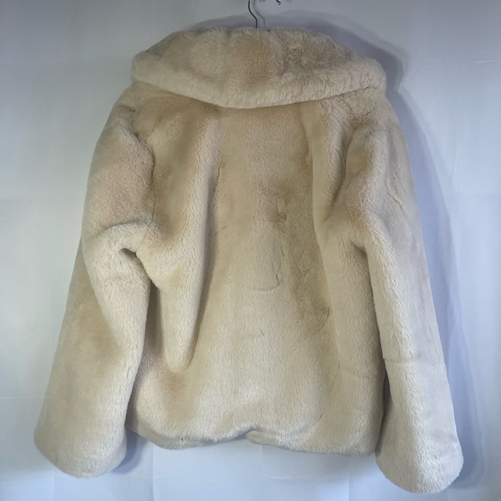 Apparis Cream Faux Fur Teddy Jacket with Shawl Collar - Picture 5 of 6